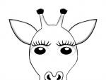 动物长颈鹿的脸简笔画