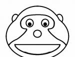 动物猴脸简笔画6张