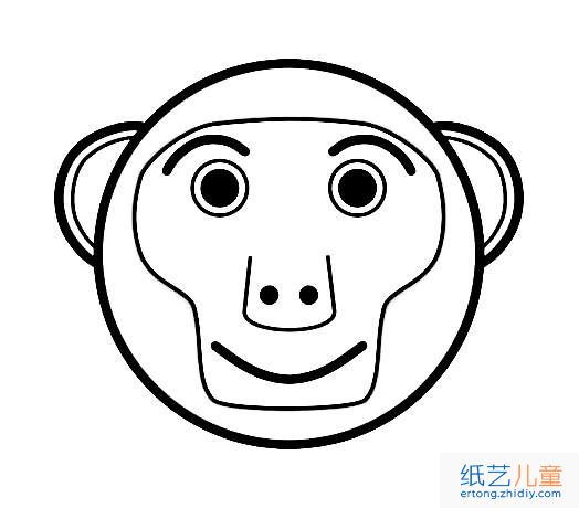 猴脸简笔画6张