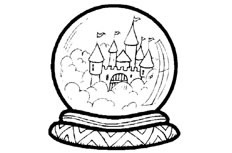 水晶球里面隐藏着神秘城堡的简笔画步骤图片大全