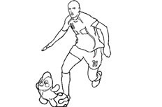 正在带着球向前猛冲的足球运动员简笔画步骤图片