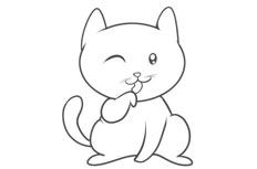 让人难以忘记的可爱小猫简笔画