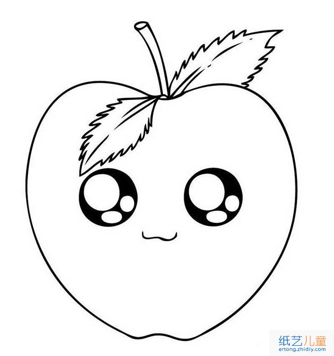 卡通可爱苹果简笔画步骤图片大全