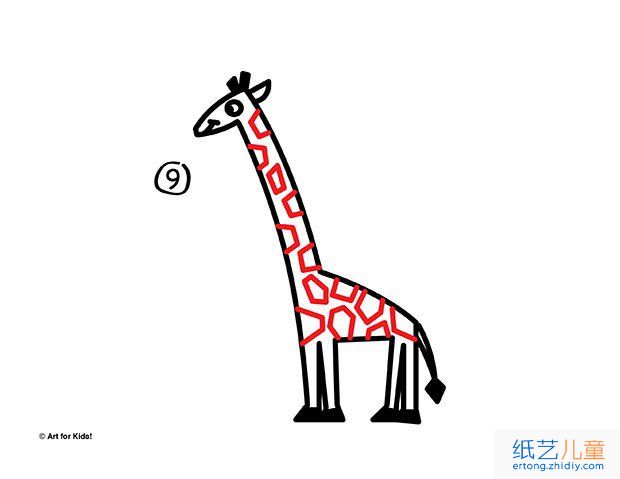 如何画长颈鹿 长颈鹿简笔画步骤图