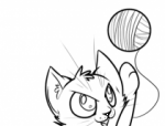 如何画小猫玩毛线球