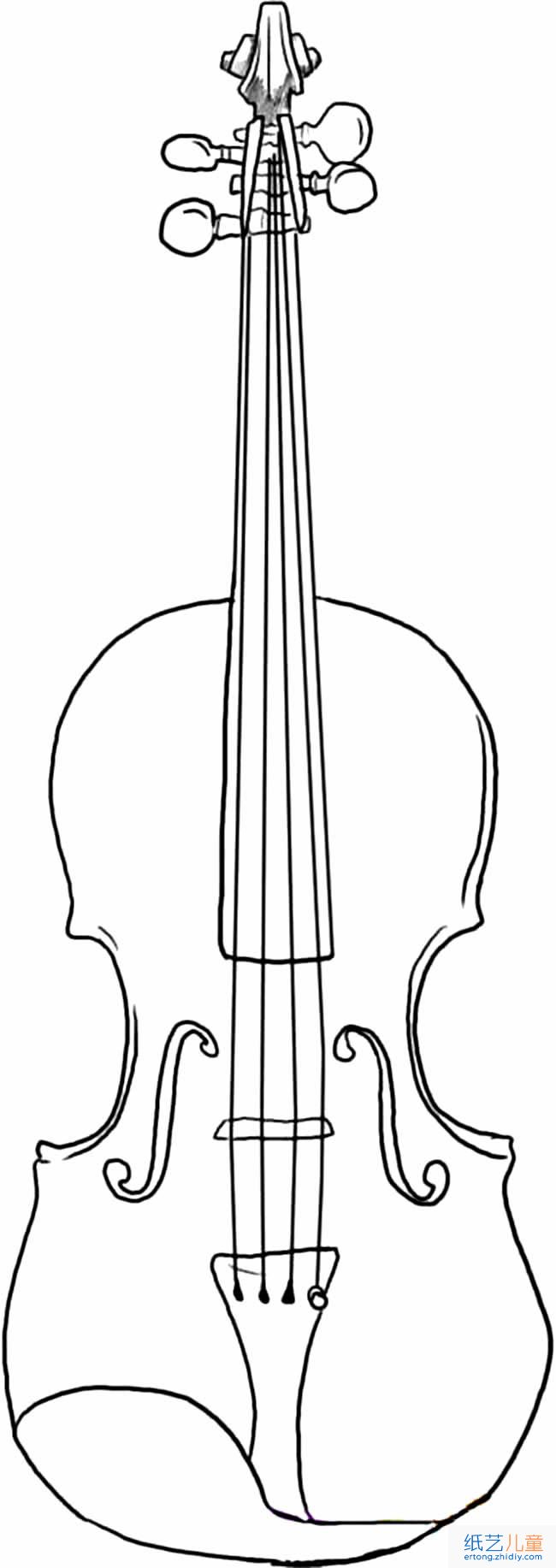 小提琴乐器物品简笔画步骤图片大全