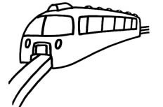 一架正在行驶的轻轨火车交通工具简笔画步骤图片大全