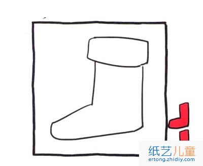袜子/圣诞袜简笔画彩色图片
