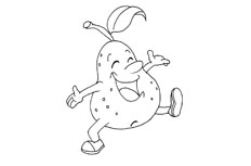 怎样绘制手舞足蹈的梨子简笔画