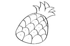 一个看起来很肥美的菠萝水果简笔画主要步骤