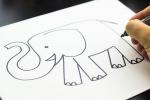 动物大象简笔画步骤图