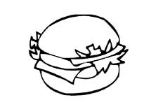 一个看起来很美味的汉堡包食物简笔画步骤图片大全