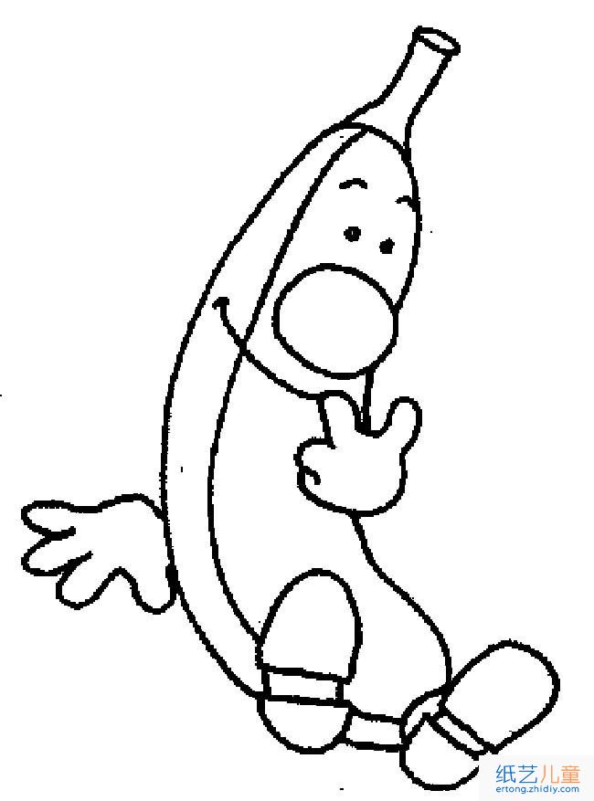 卡通香蕉水果简笔画步骤图片大全