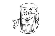 一个欢迎大家拥有可爱笑脸的卡通啤酒杯简笔画步骤图片