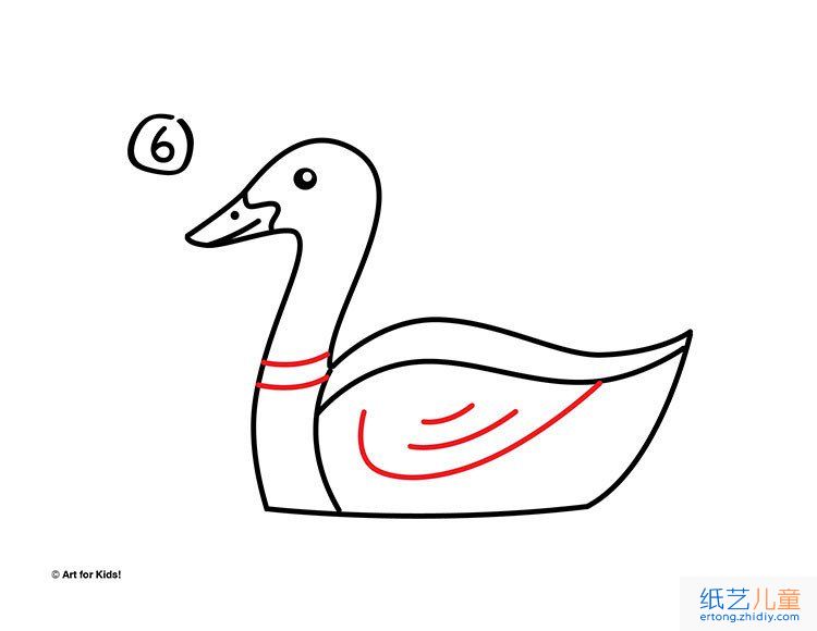 如何画一只水中的鸭子