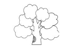 手工绘制制作大树植物简笔画的步骤图片大全