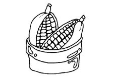 两个放在锅里的玉米简笔画是怎样绘制的