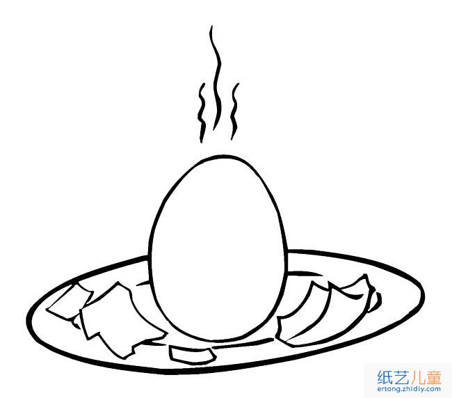 鸡蛋食物简笔画步骤图片大全