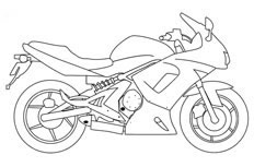 非常帅气的摩托车简笔画绘制步骤