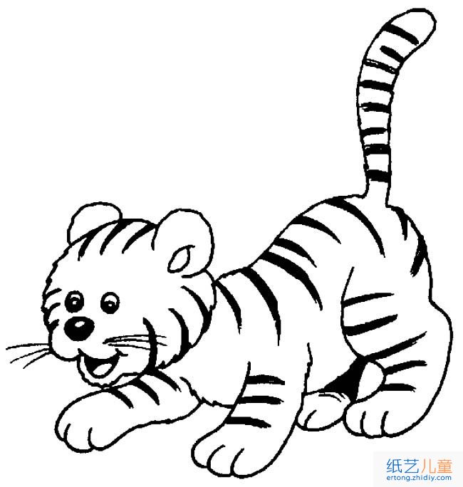 可爱小老虎动物简笔画步骤图片大全