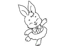 欢快地跳舞的小兔子简笔画