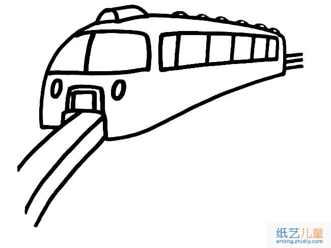 轻轨火车交通工具简笔画步骤图片大全