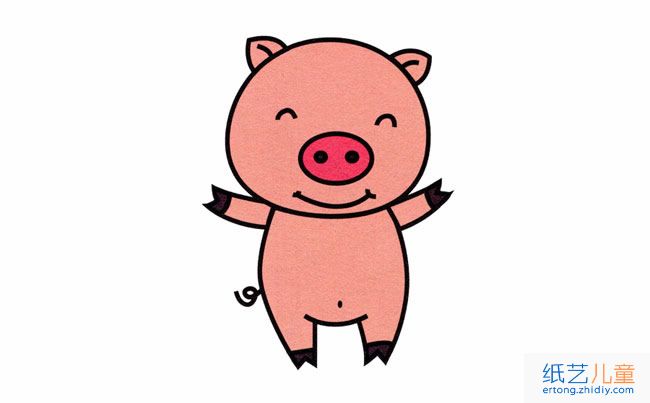 小猪动物简笔画步骤图片大全