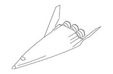 一艘线条非常流畅的航天飞机交通工具简笔画步骤图片大全
