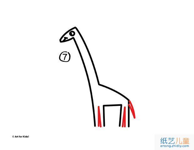 如何画长颈鹿 长颈鹿简笔画步骤图
