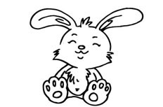 一只卡通萌兔子简笔画绘制步骤