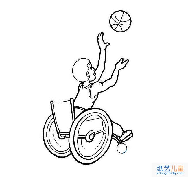 轮椅篮球简笔画图片大全