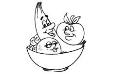 一个水果盘里的各种有趣的卡通水果简笔画步骤图片大全