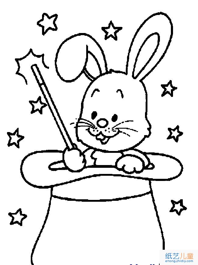 会魔法的兔子动物简笔画步骤图片大全