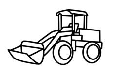 一辆特别小巧的铲车交通工具简笔画主要步骤