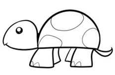 描绘活灵活现的小海龟简笔画