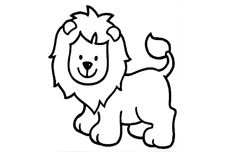 正在卖萌的松狮狗简笔画绘制方式