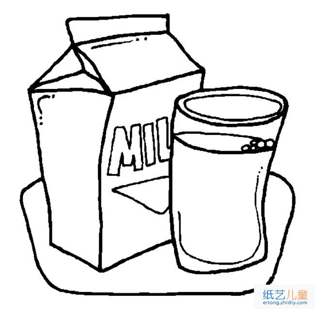 牛奶食物简笔画步骤图片大全