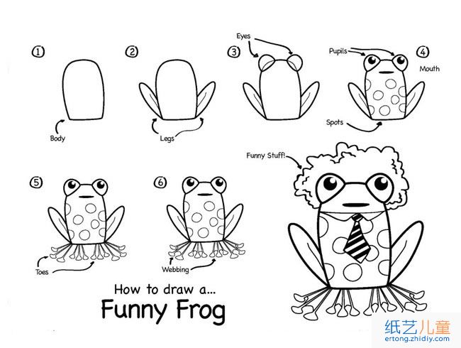 青蛙王子动物简笔画步骤图片大全