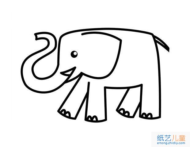 大象简笔画步骤图