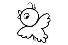 一只正在天空中飞行的幼儿小鸟动物简笔画步骤图片