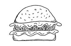 一个看起来很好吃的中式汉堡食物简笔画步骤图片大全