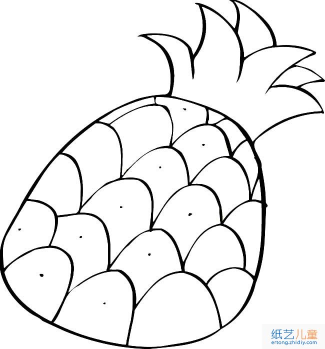 菠萝水果简笔画步骤图片大全
