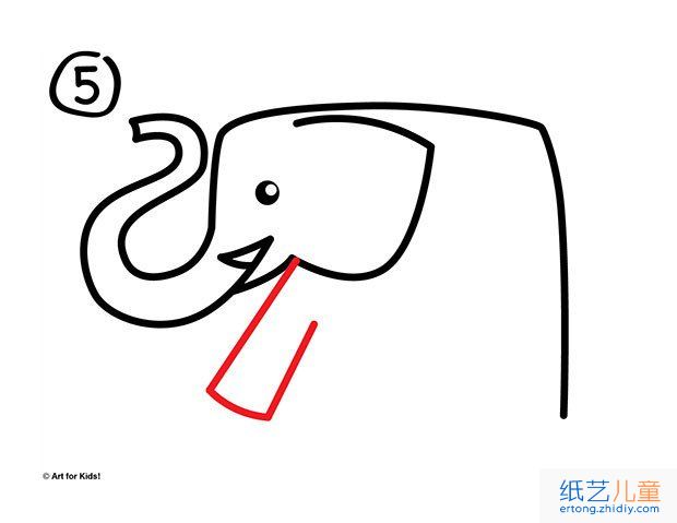大象简笔画步骤图