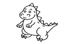 看起来胖乎乎特别可爱的小恐龙动物简笔画主要步骤