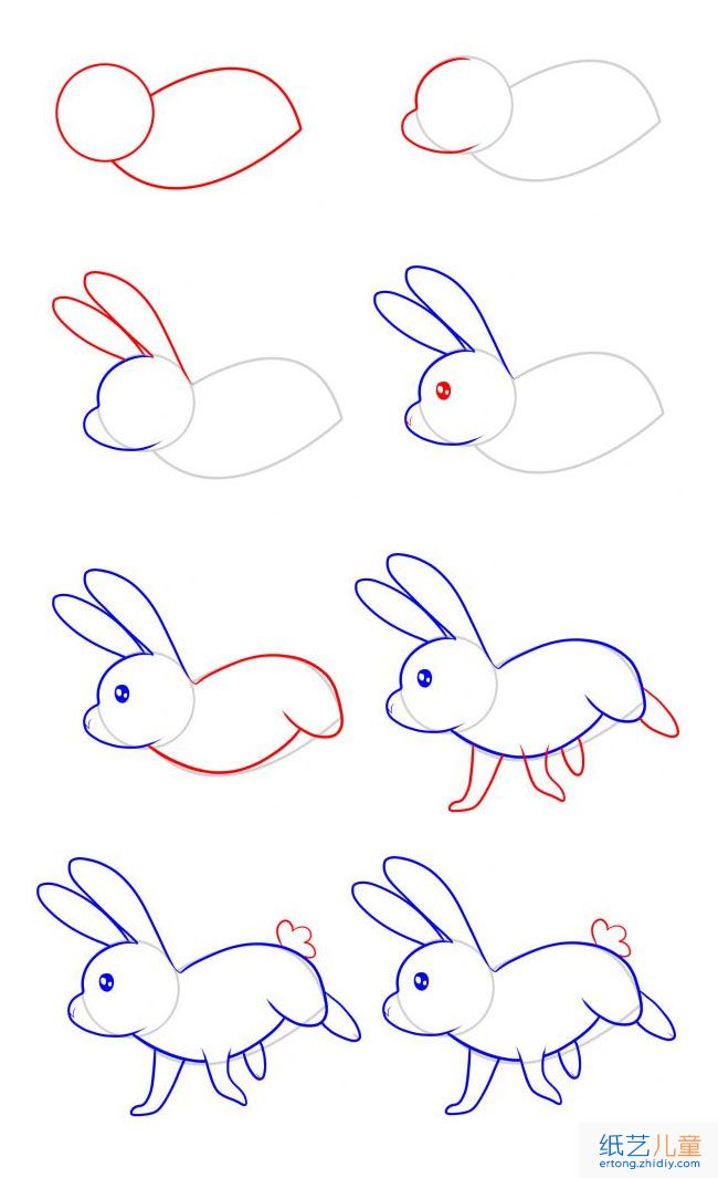 奔跑的兔子简笔画图片大全