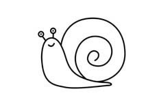 一只很可爱的慢吞吞往前爬的蜗牛昆虫简笔画步骤图片大全