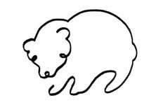 一笔完整绘制可爱狗熊的动物简笔画步骤图片大全