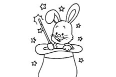 拿着魔法棒会魔法的兔子简笔画
