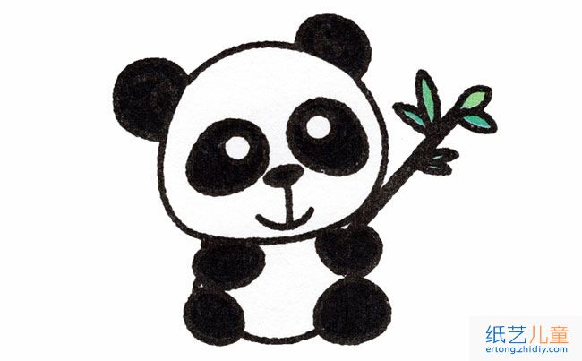 大熊猫动物简笔画步骤图片大全