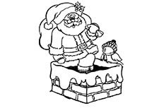 一个很慈祥的圣诞老人和一个可爱小鸭子的简笔画